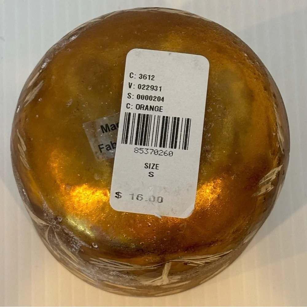 Anthropologie Autumn Splendor  Gold  Frosted Leaves Votive Candle Holder/planter